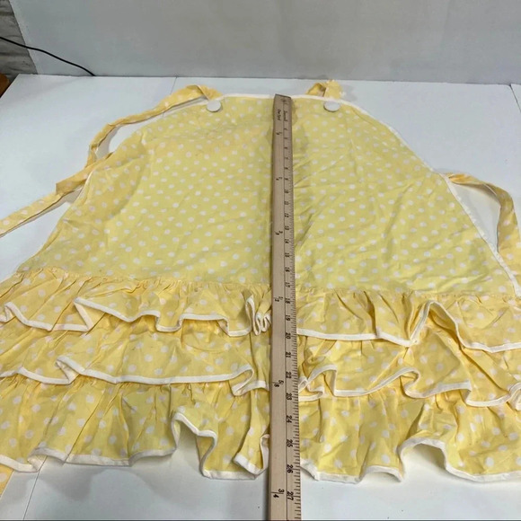 Kitchen Apron Kay Dee Designs Yellow Polka Dot Tiered Ruffles EUC - Picture 5 of 5